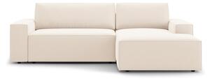 Divano angolare beige allungabile/con contenitore (con penisola a destra/con chaise lounge) con rivestimento in velluto Jodie – Micadoni