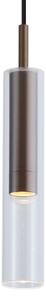 Faretto moderno bronzo scuro con vetro trasparente per sistema a binario monofase - Slimline Loyce