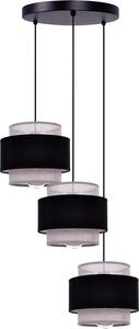 Lampada a sospensione DOKA nero-grigio 3xE27x40W in tessuto, dimensioni: 100x45x45 cm, IP20, Kaja