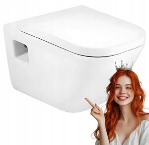 Sedile WC Ramm compatibile con Roca Gap (space) , realizzato in duroplast antibatterico, con cerniera metallica, antibatterico