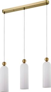 Lampada a sospensione Piega bianco-oro 3xE14x40W in vetro, dimensioni: 150x55x10 cm, IP20, Light Prestige