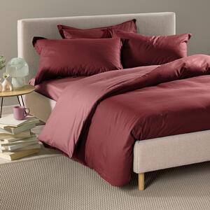 Completo Copripiumino In Cotone Vita Double Singolo Primanatura Tinta Unita Bordeaux Caleffi