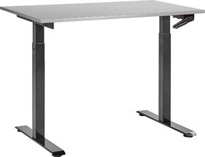 BELIANI Scrivania regolabile in altezza piano grigio struttura in acciaio nero 120 x 72 cm regolazione manuale in altezza ufficio moderno