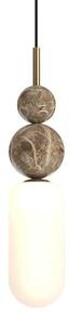 Lampada a sospensione con sfere decorative NOVA oro-bianca 1xG9x8W in metallo, dimensioni: 120x10x10 cm, IP20, Maxlight