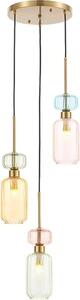 Lampada a sospensione MOLLY 3xE14 con paralumi in vetro colorato di Milagro