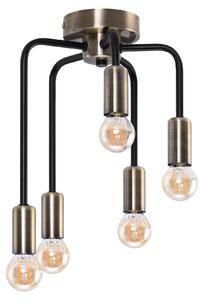 Lampada da soffitto con bracci di diverse lunghezze, modello Saga, finitura ottone e oro, 5xE14x40W, metallo, dimensioni: 35x25,5x25,5 cm, IP20, Candellux