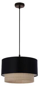 Lampadario rotondo a sospensione SFERIA - 1xE27, 60W, nero / beige