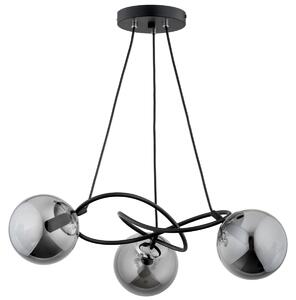 Lampada a sospensione VELTA nera fumé 3xE14x10W in metallo, dimensioni: 56x60x60 cm, IP20, Alfa