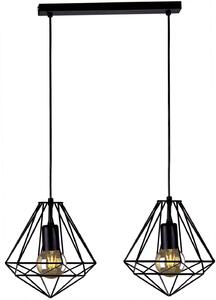 Lampada a sospensione Marko nera 2xE27x60W in metallo, dimensioni: 95x55x25 cm, IP20, Kaja
