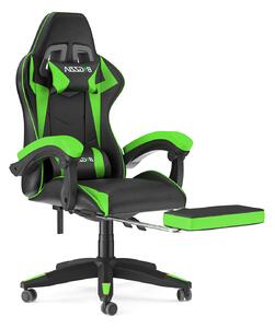 Sedia da gaming Bigzzia con poggiapiedi - Sedia ergonomica per giocatori, dotata di supporto lombare e poggiatesta, regolabile in altezza, ideale come sedia da computer per adulti