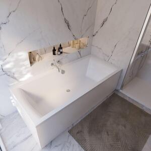 Vasca da bagno Schulte modello Onda, acrilico sanitario bianco, 200x90 cm, incl. telaio di base, scarico e troppopieno
