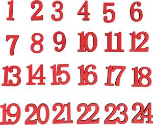 Rayher Numeri dell'Avvento Rufus 24 pezzi 2 cm di altezza 2 mm di spessore per calendario dell'Avvento