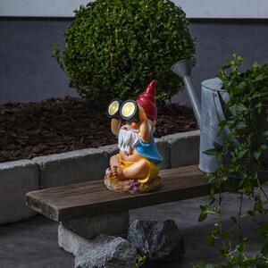 Figura solare a LED "Gnomy", nano con binocolo