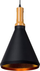 BELIANI Lampada da soffitto in metallo nero oro 189 cm industrial paralume bicolore finitura opaca moderna