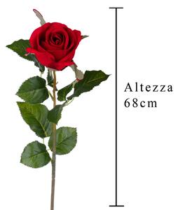 Set 8 Rose Artificiali Bacarat Altezza 67 cm Rosso