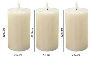 Set di 3 candele LED BRILLO LED/3xAAA 12,5 cm colore crema + telecomando