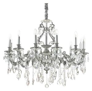 Ideal Lux-Lampadario di cristallo a sospensione con catena GIOCONDA 12xE14/40W/230V diametro 90 cm argento