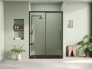 Porta per doccia a battente nero opaco stile industriale 140 x 195 cm - TORONI