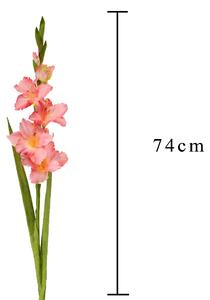 Set 8 Fiori Artificiali di Gladiolo Mini Altezza 74 cm Rosa
