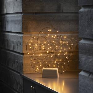 Konstsmide Christmas Lampada LED deco 5 anellini, con base di legno