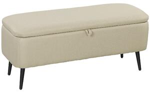 HOMCOM Banco di Almacenaggio con Coperchio Ribaltabile e Gambe in Acciaio per Camera da Letto Soggiorno Ingresso 101x38,5x44,5 cm Beige | Aosom Italy