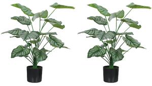 HOMCOM Piante Artificiali Decorative 65 cm Piante Artificiali con Vaso per Interni Verde | Aosom Italy