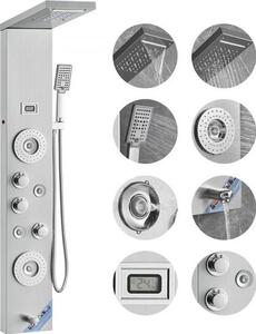 Sistema di pannelli doccia - 6 modalità di doccia LED e display Torre del pannello doccia - cascata a pioggia 4 getti massaggianti per il corpo doccetta da bagno - tubo flessibile da 59 pollici - set doccia a parete