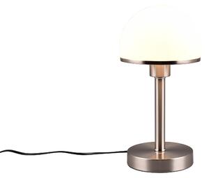 Lampada da tavolo JOOST II, argento e vetro bianco, altezza 39 cm