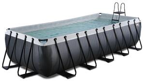 EXIT Piscina in pelle nera 540x250x122cm con pompa filtro a sabbia - nero
