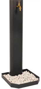 Fontana Decorativa Giardino Corten con Rubinetto Forma Schiacciata Dimensioni 20x10xh 100 cm con tubo rubinetto, flessibile e Gomito resistente al gelo Antracite