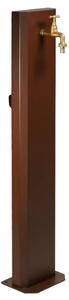 Fontana Decorativa Giardino Corten con Rubinetto Forma Schiacciata Dimensioni 20x10xh 100 cm con tubo rubinetto, flessibile e Gomito resistente al gelo Corten