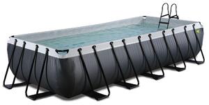EXIT Black Leather Piscina fuori terra 540x250x100 cm, piscina fuori terra, con impianto di filtraggio a sabbia, rettangolare, nera