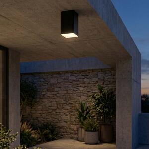 Plafoniera da soffitto E27 Quadrata IP54 in Alluminio - Nera