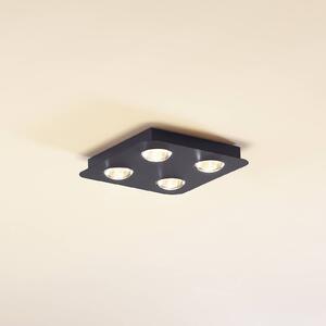 Plafoniera soffitto Jyla Lindby, dimmerabile, Nero, Corridoio, Metallo, Moderno, Plafoniera