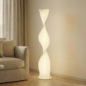 Lampada da terra a LED Novelle Lucande, dimmerabile, Bianco / Opale, Soggiorno / Sala da pranzo, Plastica, Design, Lampada LED da terra