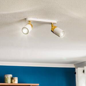 Luminex Spot soffitto Rondo bianco/oro, 2 luci