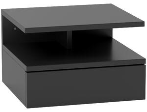 HOMCOM Comodino Sospeso per Camera da Letto con Cassetto e Mensola in Legno, 35x32x22.5cm, Nero