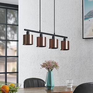 Lindby Joudy a sospensione, 4 luci, bronzo scuro