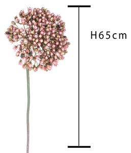 Set 4 Fiori Artificiali di Allium Altezza 65 cm Rosa