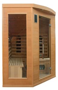 Sauna Finlandese ad Infrarossi 3/4 Posti 150x150 cm H190 in Legno di Abete Apollon 3C