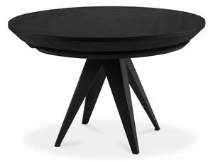 Tavolo da pranzo rotondo con piano nero allungabile con estensione ø 120 cm Magnus – Windsor & Co Sofas