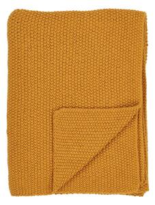 Coperta gialla in cotone riciclato 130x170 cm Santos - House Nordic