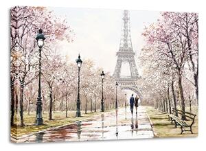 Immagine su tela, 85 x 113 cm Canvas Watercolor Paris Melancholy - Styler