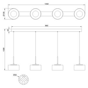 Globo 16024-4 - Lampada a sospensione su cavo LED BELINDA LED/24W/230V nero/fumé