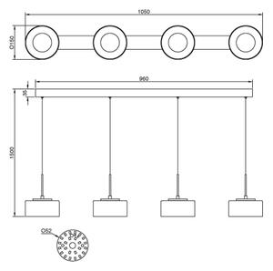 Globo 16024-4WR - Lampadario a cavo BELINDA LED/24W/230V bianco/fumé