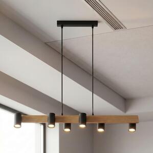 Brilagi - Lampadario sospeso SELE su cavo 6xGU10/30W/230V nero/finitura rovere