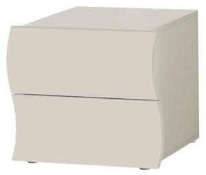 Comodino 2 Cassetti Onda 50x40x41,3 cm Finitura in Melamina Cachemire