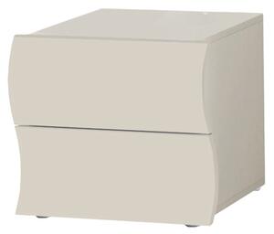 Comodino 2 Cassetti Onda 50x40x41,3 cm Finitura in Melamina Cachemire