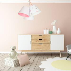 Maco Design Lampada a sospensione per camera dei bambini Zsofia a 3 luci bianco/rosa