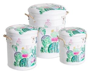 Set 3 Pouf Contenitori Forestis B12 in Similpelle